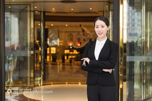 酒店管理年轻商务女性接待